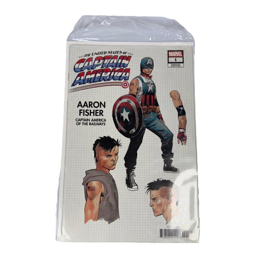 The United States of‎ Captain America #1 Aaron Fisher Variant Edition Sealed